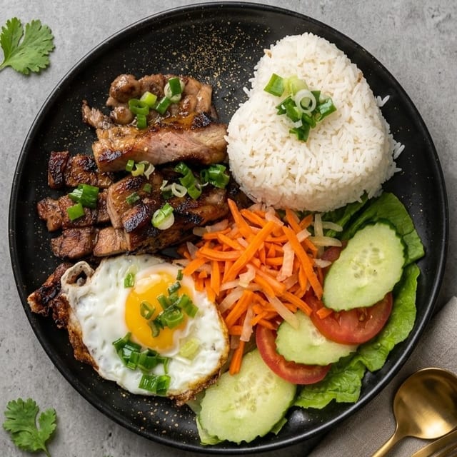 V2 Cơm Sườn Nướng - Grilled Pork Rice Platter.