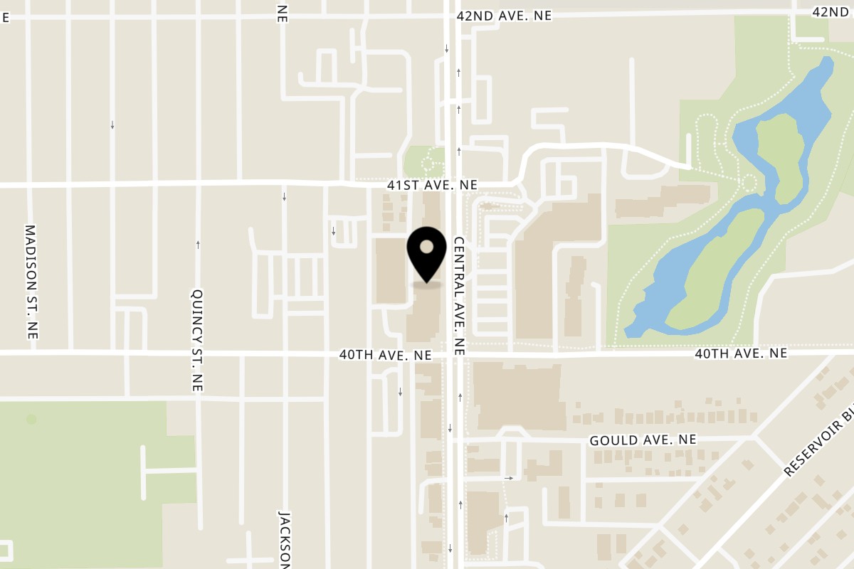 Map showing the location of Phoever ❤️ Vietnamese Cuisine & Coffee on 4022 Central Ave NE in Columbia Heights